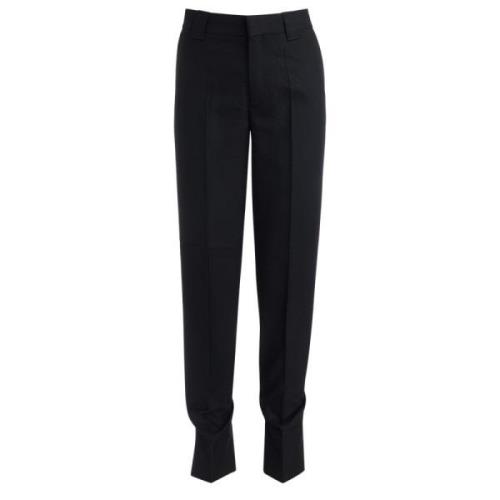 Zwarte op maat gemaakte polyester broek Ganni , Black , Dames