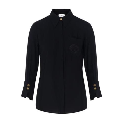 Zwarte Blouse EF Model Elisabetta Franchi , Black , Dames