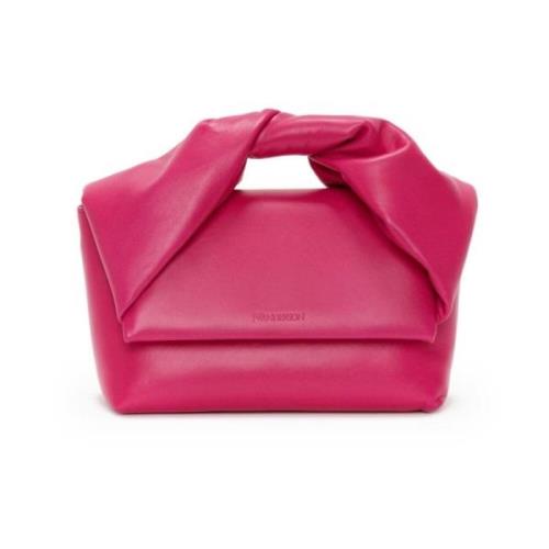 Luxe Lamsvacht Tas met Knoopdetail JW Anderson , Pink , Dames