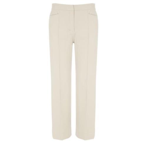 Beige Katoenen Broek Zemira Stijl Max Mara , Beige , Dames