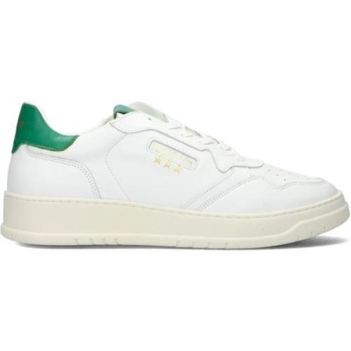 Lage Groene Accent Leren Sneakers Pantofola d'Oro , White , Heren