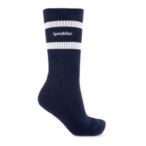 Ribbed Socks Sporty & Rich , Blue , Dames