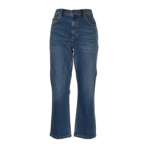 Flared Cropped Jeans Tory Burch , Blue , Dames