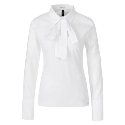 Poloshirt met strik Marc Cain , White , Dames