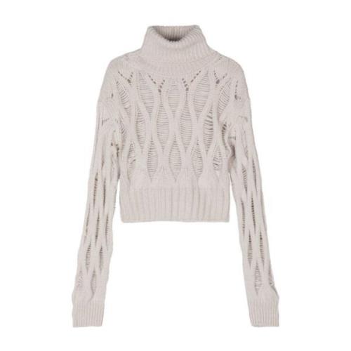 Beige Cashmere Sweater Drop-Stitch Gebreid Wild Cashmere , Beige , Dam...