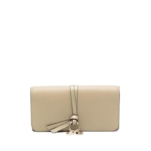 Beige Portemonnee met Vouwontwerp Chloé , Beige , Dames