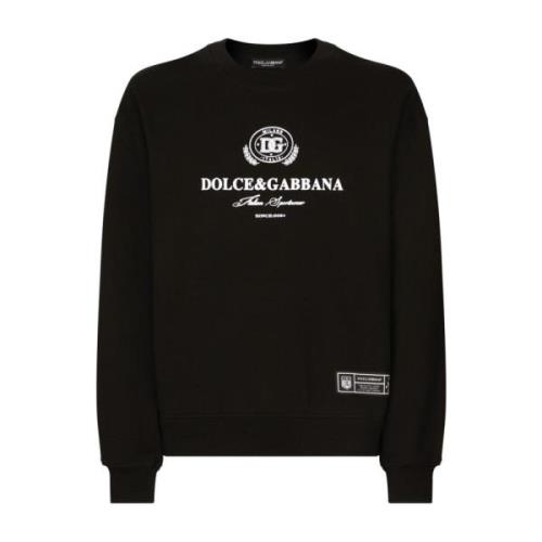 Zwarte Sweatshirt Aw24 Herenmode Dolce & Gabbana , Black , Heren