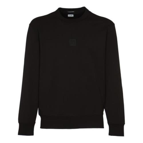 Zwarte Crew Neck Fleece Sweatshirt C.p. Company , Black , Heren