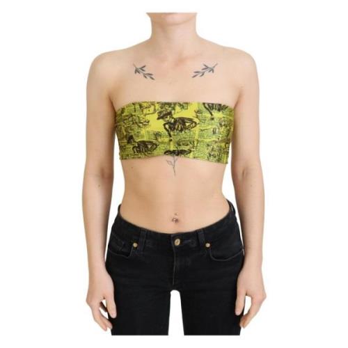 Stijlvolle Cropped Stretch Top Bra John Galliano , Yellow , Dames