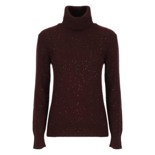 Bordeaux Sweater met Pailletten Fabiana Filippi , Red , Dames