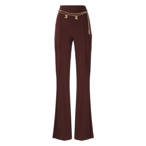 Bordeaux Broek met Kettingdetails Elisabetta Franchi , Red , Dames