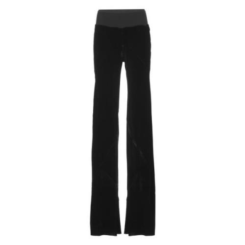 Zwarte Velvet Elastische Taille Broek Rick Owens , Black , Dames