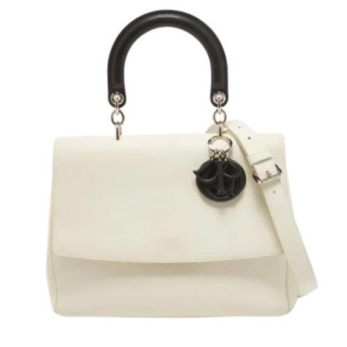 Pre-owned Leather handbags Dior Vintage , White , Dames