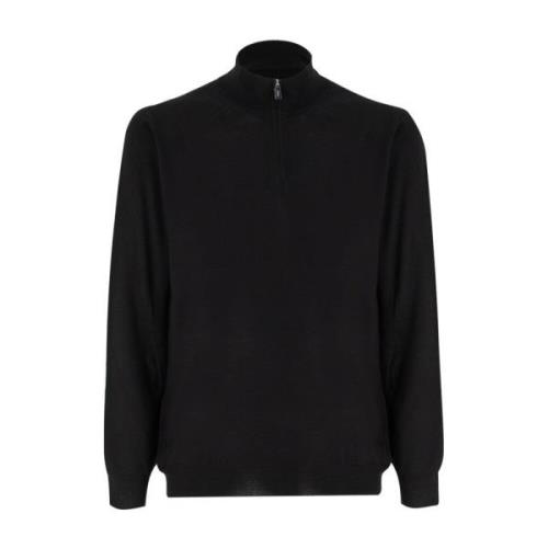 Elegant Half-Zip Jumper Fedeli , Black , Heren