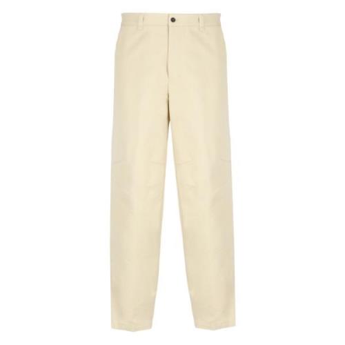 Beige Katoenen Broek met Ritszakken Lanvin , Beige , Heren