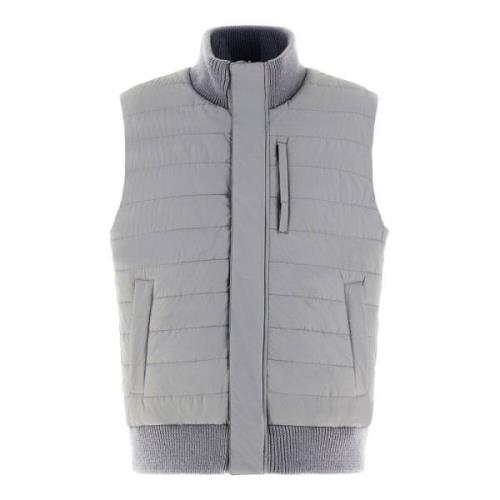 Grijze gewatteerde vestjas Herno , Gray , Heren