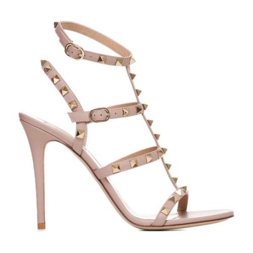 Blush Pink Rockstud High Heel Sandalen Valentino Garavani , Pink , Dam...