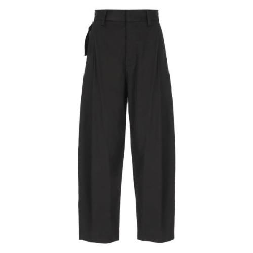 Zwarte Katoen Viscose Broek Vrouw UMA Wang , Black , Dames