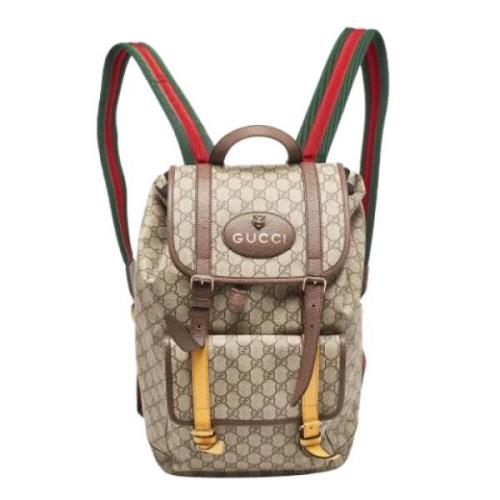 Pre-owned Fabric backpacks Gucci Vintage , Beige , Heren