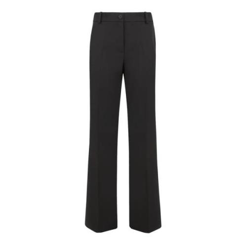 Zwarte Wollen Flared Broek met Zakken P.a.r.o.s.h. , Black , Dames