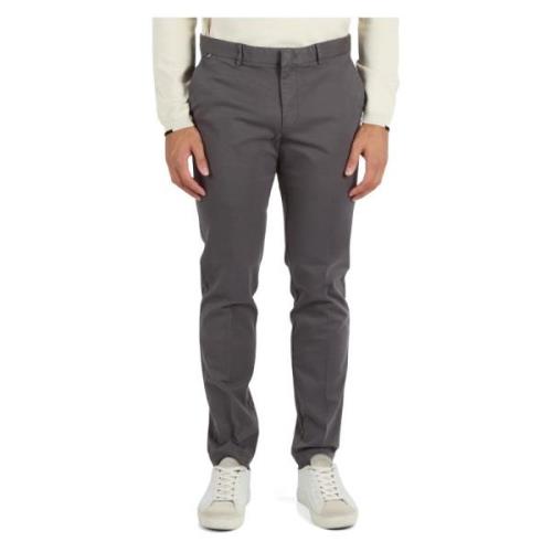 Slim Fit Chino met knoopsluiting Boss , Gray , Heren