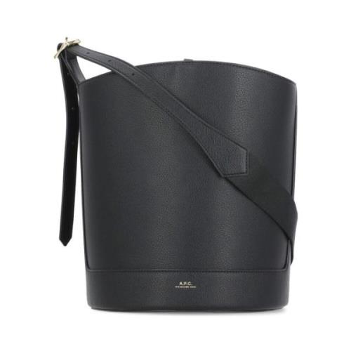 Zwarte Schoudertas met Logo A.p.c. , Black , Dames