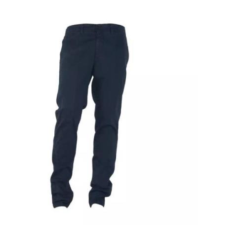 Blauwe Katoenen Winterbroek Made in Italia , Blue , Heren