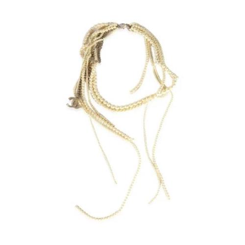 Pre-owned Fabric necklaces Chanel Vintage , Gray , Dames