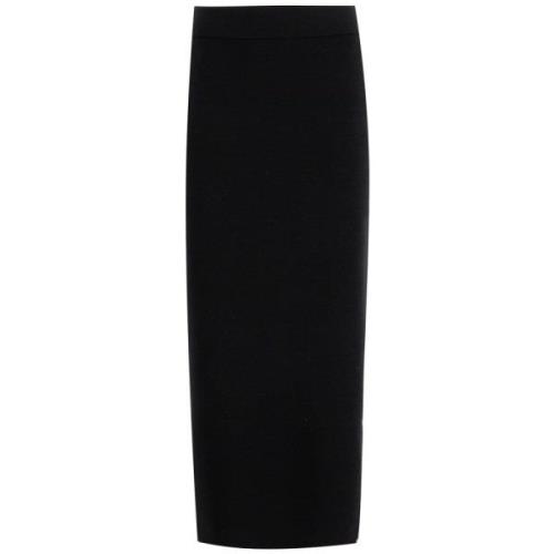 Elegante Geribbelde Midi Rok Fabiana Filippi , Black , Dames