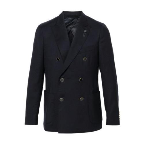 Navy Blauwe Herenjassen Lardini , Blue , Heren