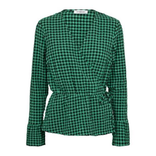 Geruite Wrap Blouse Groen Co'Couture , Green , Dames