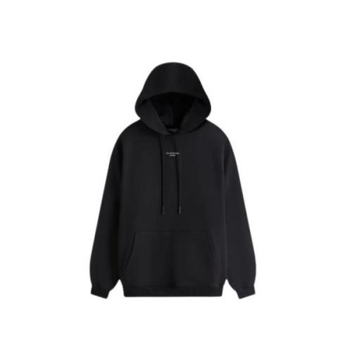 Slogan Hoodie Plain Knit Regular Fit Drole de Monsieur , Black , Heren