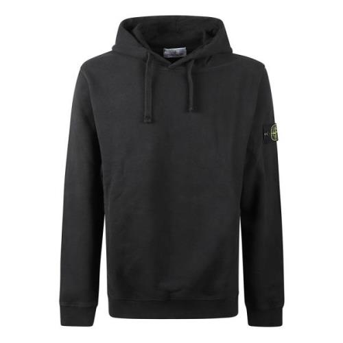 Casual Hoodie voor Mannen Stone Island , Black , Heren