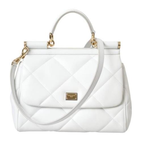 Gewatteerde leren schoudertas Dolce & Gabbana , White , Dames