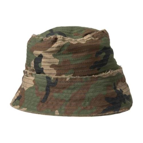 Groene Camouflage Katoenen Bucket Hoed Dolce & Gabbana , Green , Heren