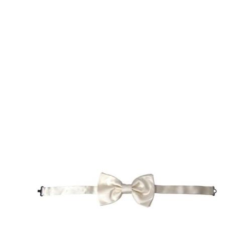 Verstelbare Zijden Vlinderdas Off White Dolce & Gabbana , White , Here...