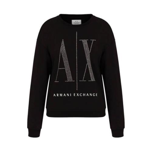 Zwarte Sweaters voor Mannen Armani Exchange , Black , Dames