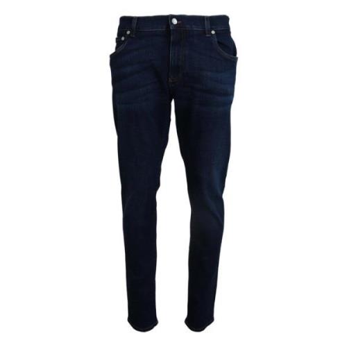 Elegante smalle donkerblauwe denim jeans Dolce & Gabbana , Blue , Here...