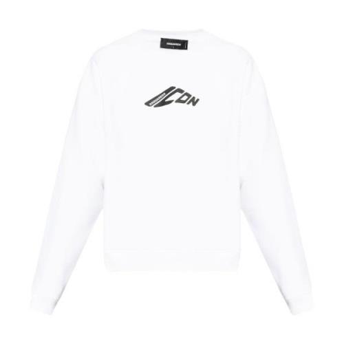 Witte Felpa Sweater Gebreide kleding Dsquared2 , White , Heren