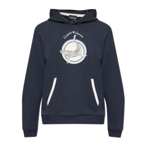 Sweatshirt met patch Emporio Armani , Blue , Heren