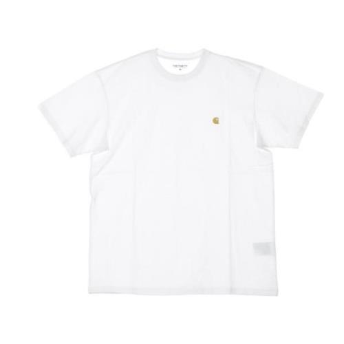 Wit/Goud Korte mouw T-shirt Zachte pasvorm Carhartt Wip , White , Here...