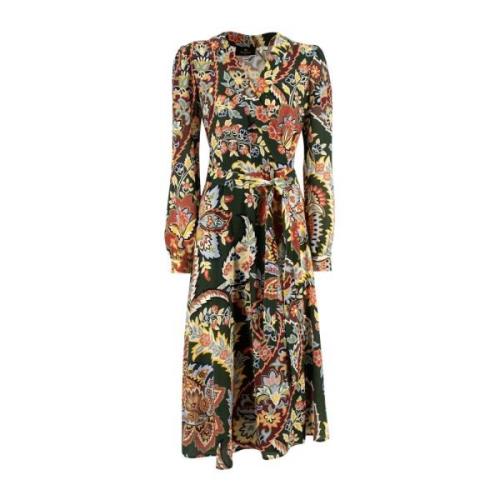 Bloemen Paisley Print Midi Jurk Etro , Multicolor , Dames