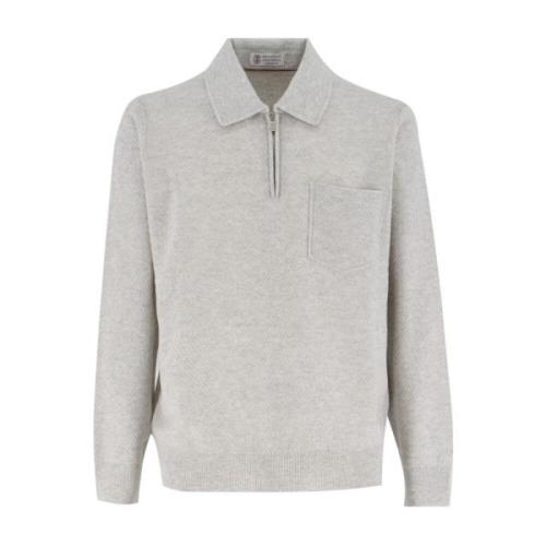 Moderne Polo Shirt Stijl Brunello Cucinelli , Gray , Heren