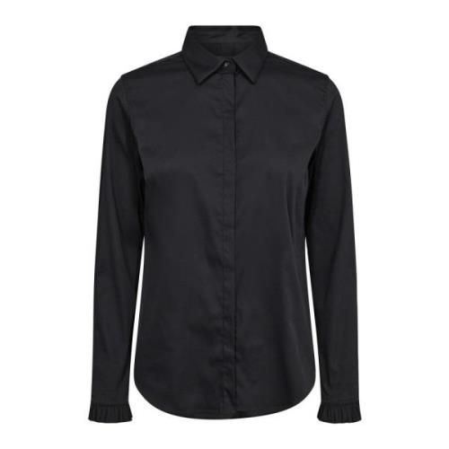 Vrouwelijk overhemd met ruchedetails MOS Mosh , Black , Dames