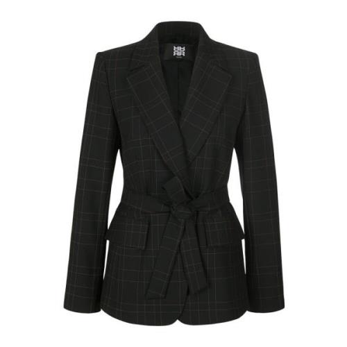 Geruite Ceintuur Blazer Riani , Black , Dames