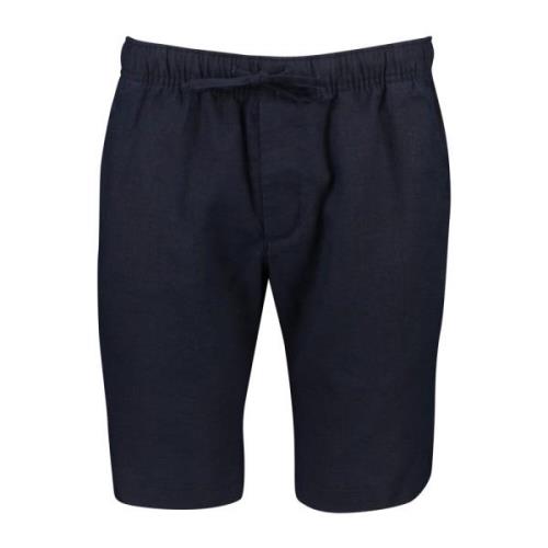 Donkerblauwe Linnen Shorts Tommy Hilfiger , Blue , Heren