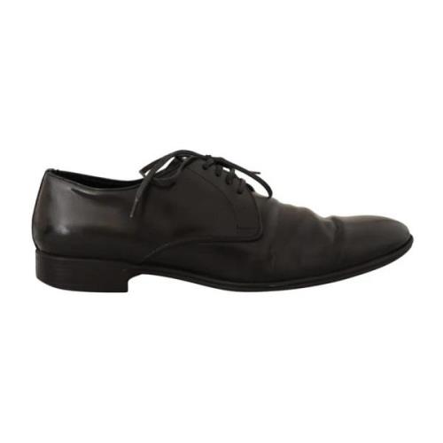 Zwarte Leren Oxford Formele Schoenen Dolce & Gabbana , Black , Heren