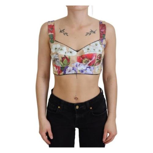 Bloemen Bustier-Crop-Top met Italiaans vakmanschap Dolce & Gabbana , M...