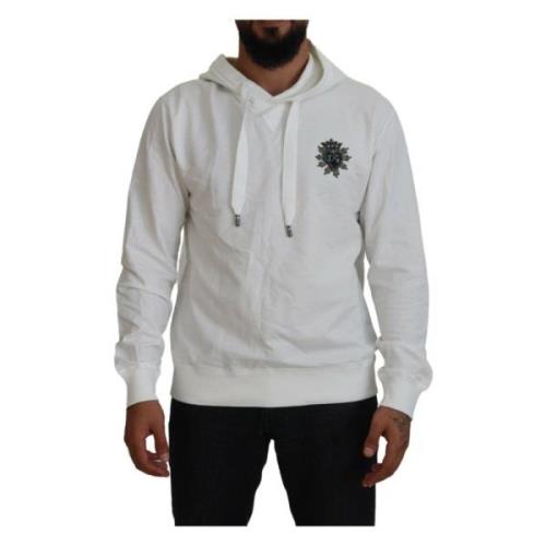 Wit Logo Hoodie Sweatshirt Dolce & Gabbana , White , Heren