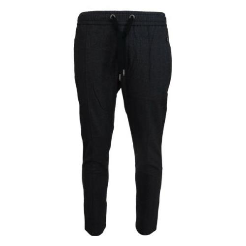 Elegante grijze katoenen joggers Dolce & Gabbana , Gray , Heren